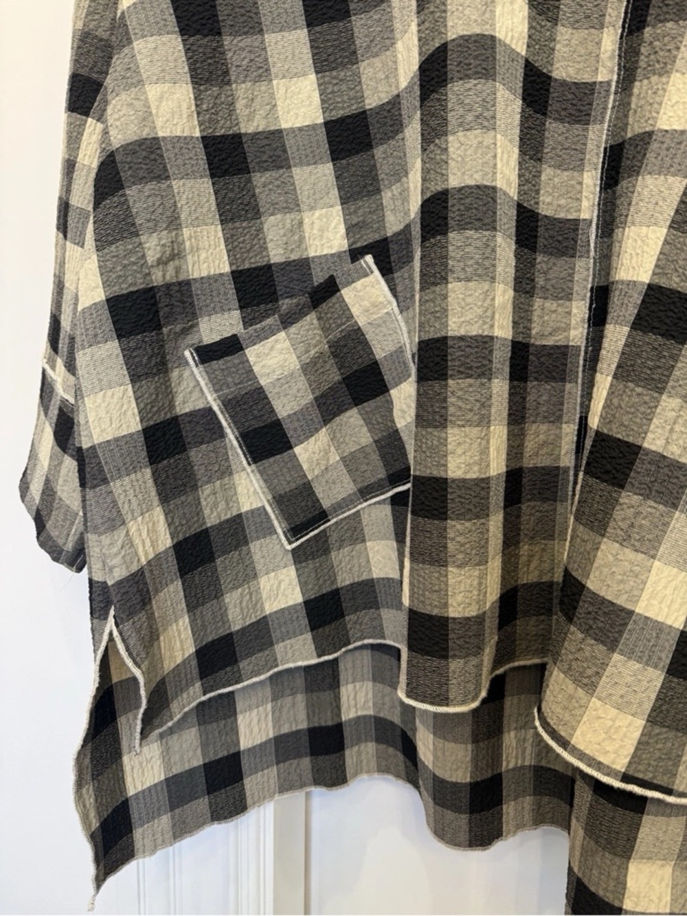 HABITAT WOMENS PLAID CHECK CRINKLE SHIRT XL - Picture 2 of 5